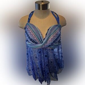 ✨🐚SPRING BREAK DROP - LIMITED TIME FS -Isabel Maternity Blue Tankini Top M D/DD